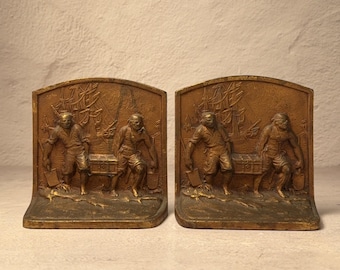 Antique Hubley Pirate Booty Cast Iron Bookends | Model 213 Circa 1925
