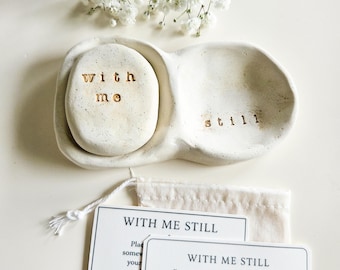 Sympathy Gift to Send with Personal Message, Memorial Gift for Loss of Loved One, Bereavement Keepsake, With Me Still Stone Set