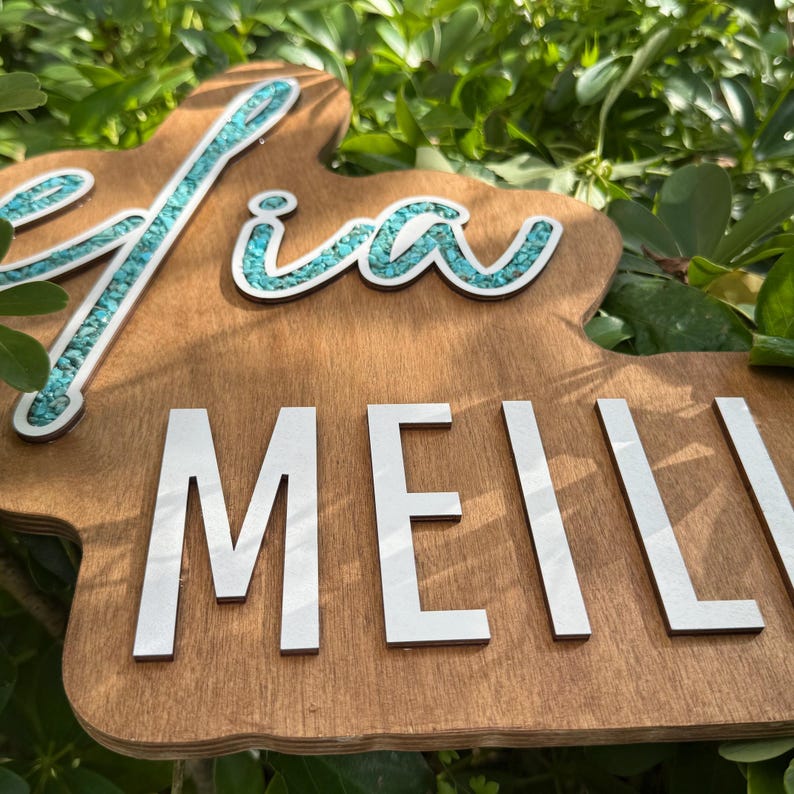 Turquoise Inlay Sign Turquoise Inlay Family Name Sign, Western Name Sign Home Décor, Wall ...