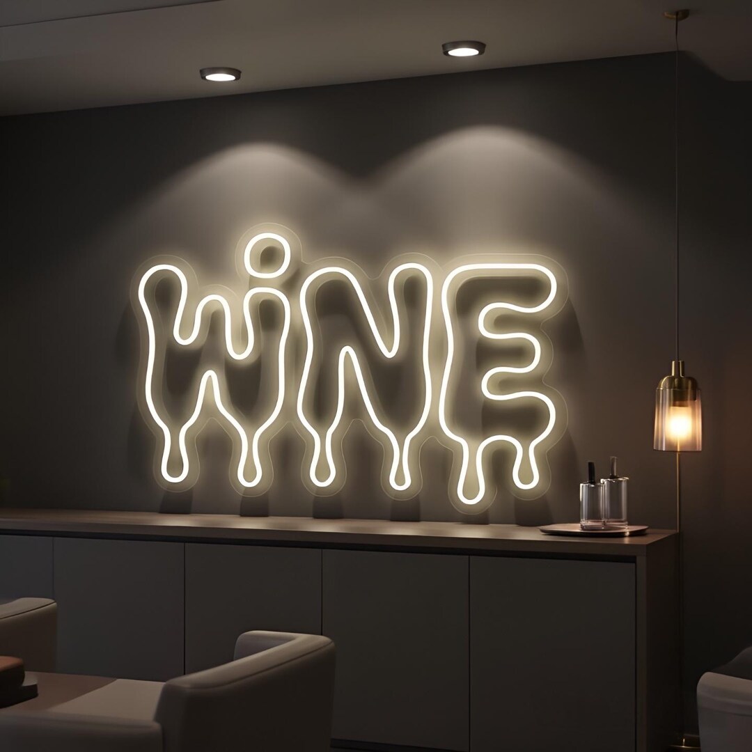 Wine Neon Light Sign, Bar Decor, Wall Hanging Lamp - Etsy UK
