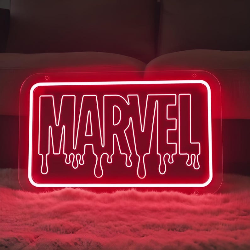 Dripping Marvel Neon Sign, Custom Room Décor Light, Superhero Neon Sign ...