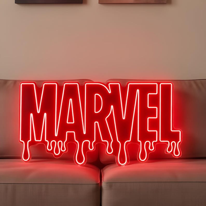 Dripping Marvel Neon Sign, Custom Room Décor Light, Superhero Neon Sign ...