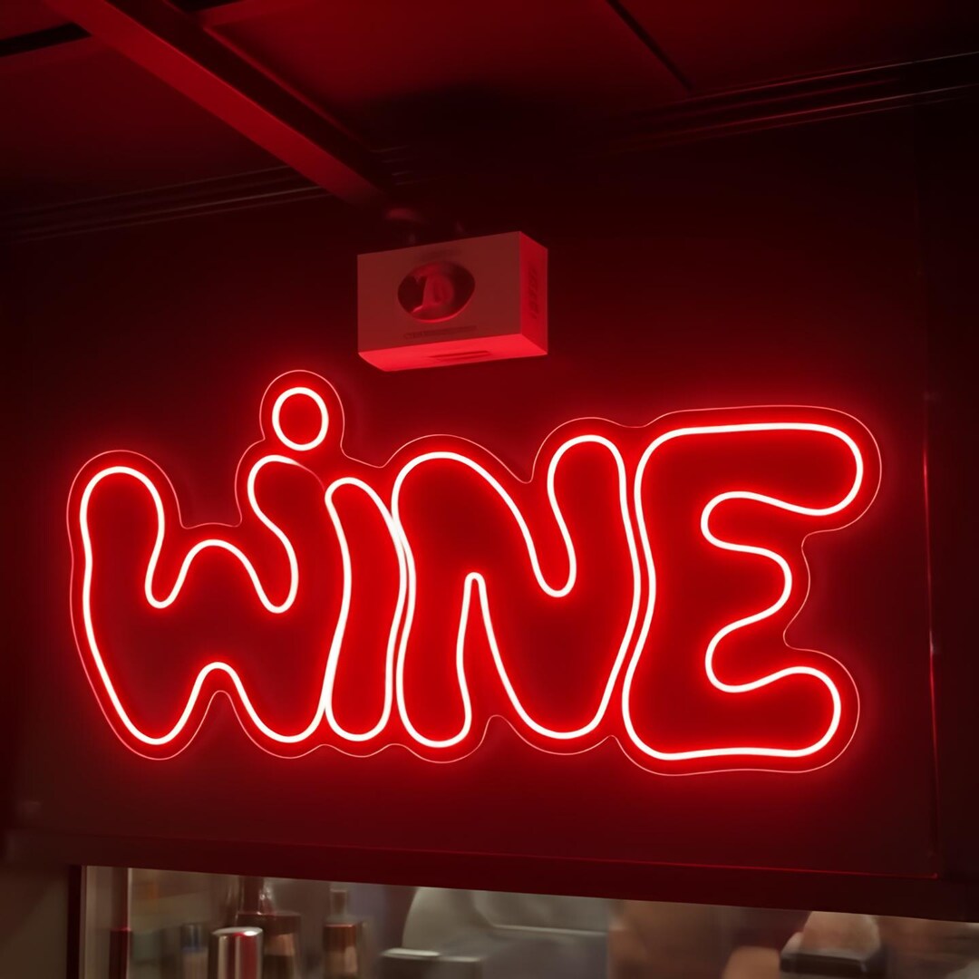 Wine Neon Light Sign, Bar Open Led Sign Room Décor, Home Bar Neon Sign ...