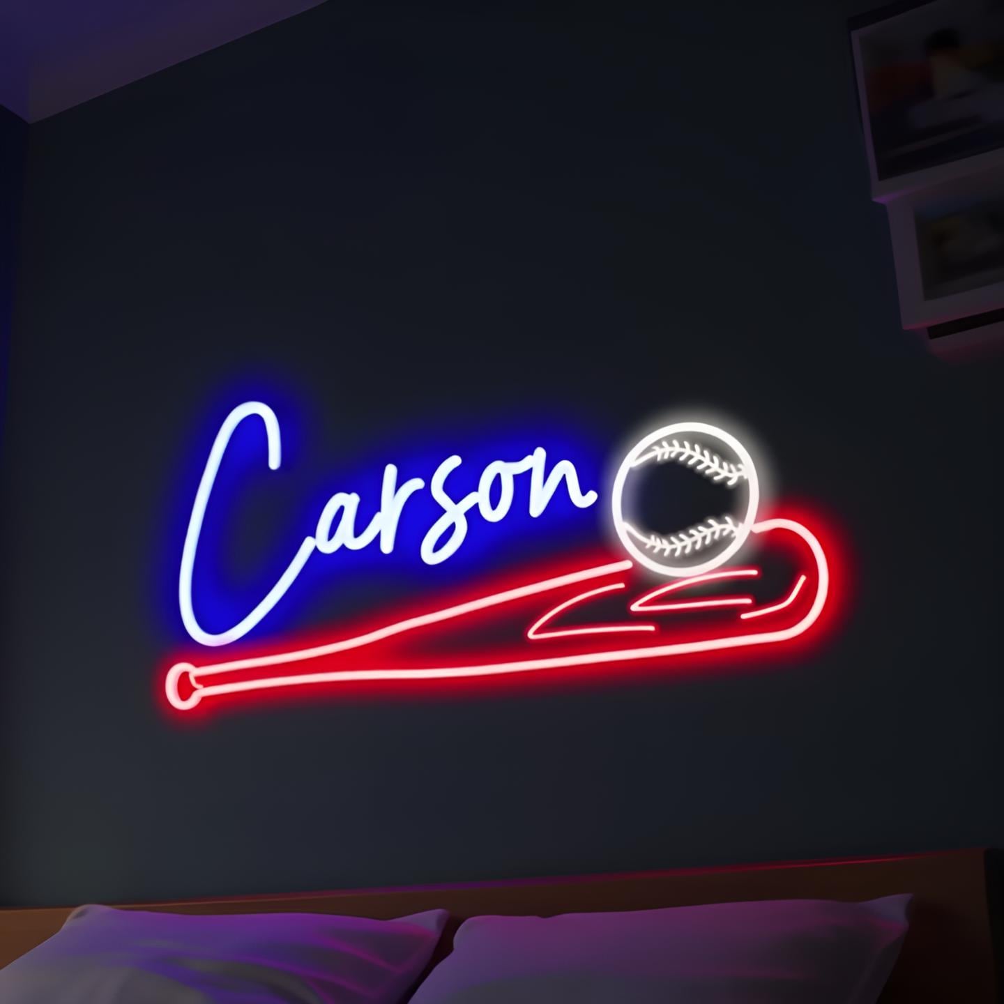 Custom Baseball LED Neon Sign, Kid's Bedroom Nursery Wall Decor, - Etsy