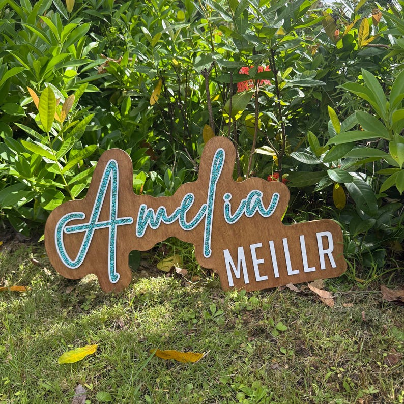 Turquoise Inlay Sign Turquoise Inlay Family Name Sign, Western Name Sign Home Décor, Wall ...