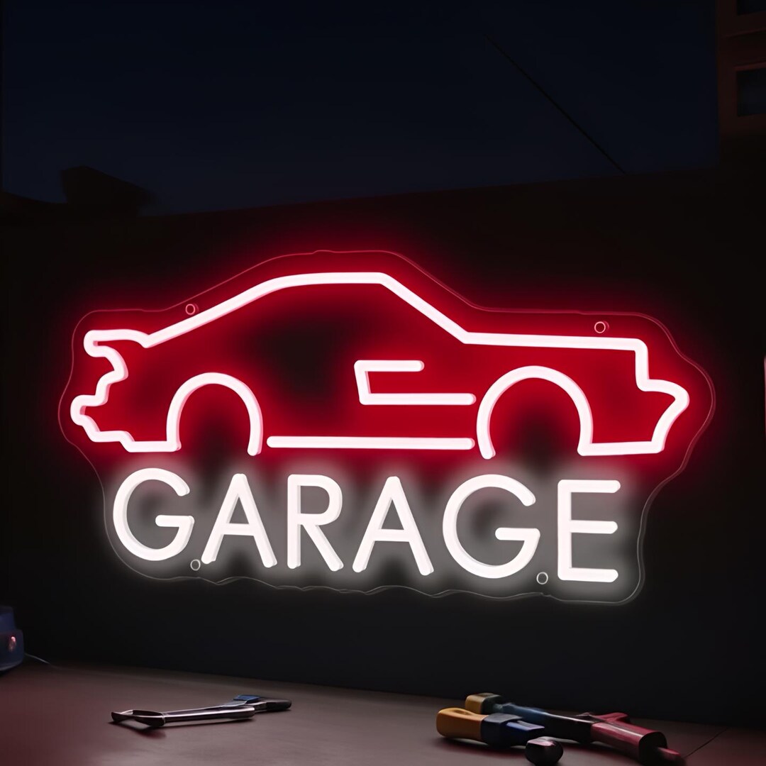 Custom LED Neon Garage Sign – Car Logo Man Cave Wall Art, Auto Shop ...