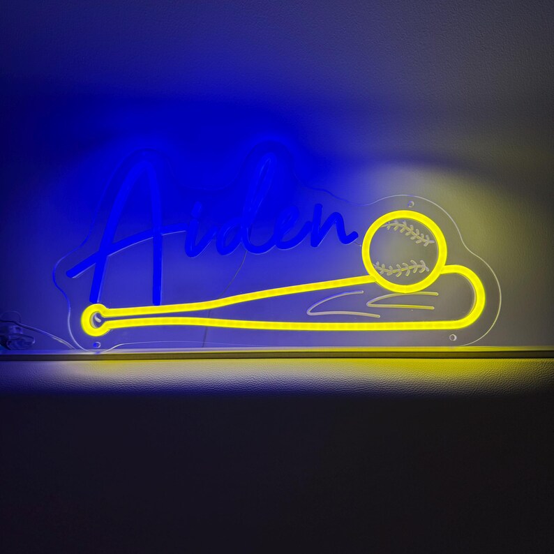 Custom Baseball LED Neon Sign, Kid's Bedroom Nursery Wall Decor, - Etsy