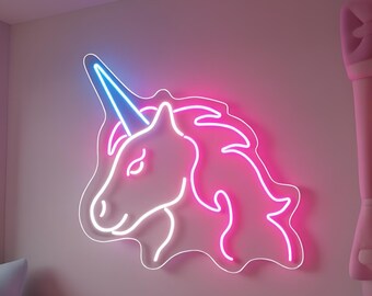 Unicorn Neon Sign, Hollywood Unicorn Sign Home Décor, Unicorn Light for Wall, Unicorn Room Name Sign Girls