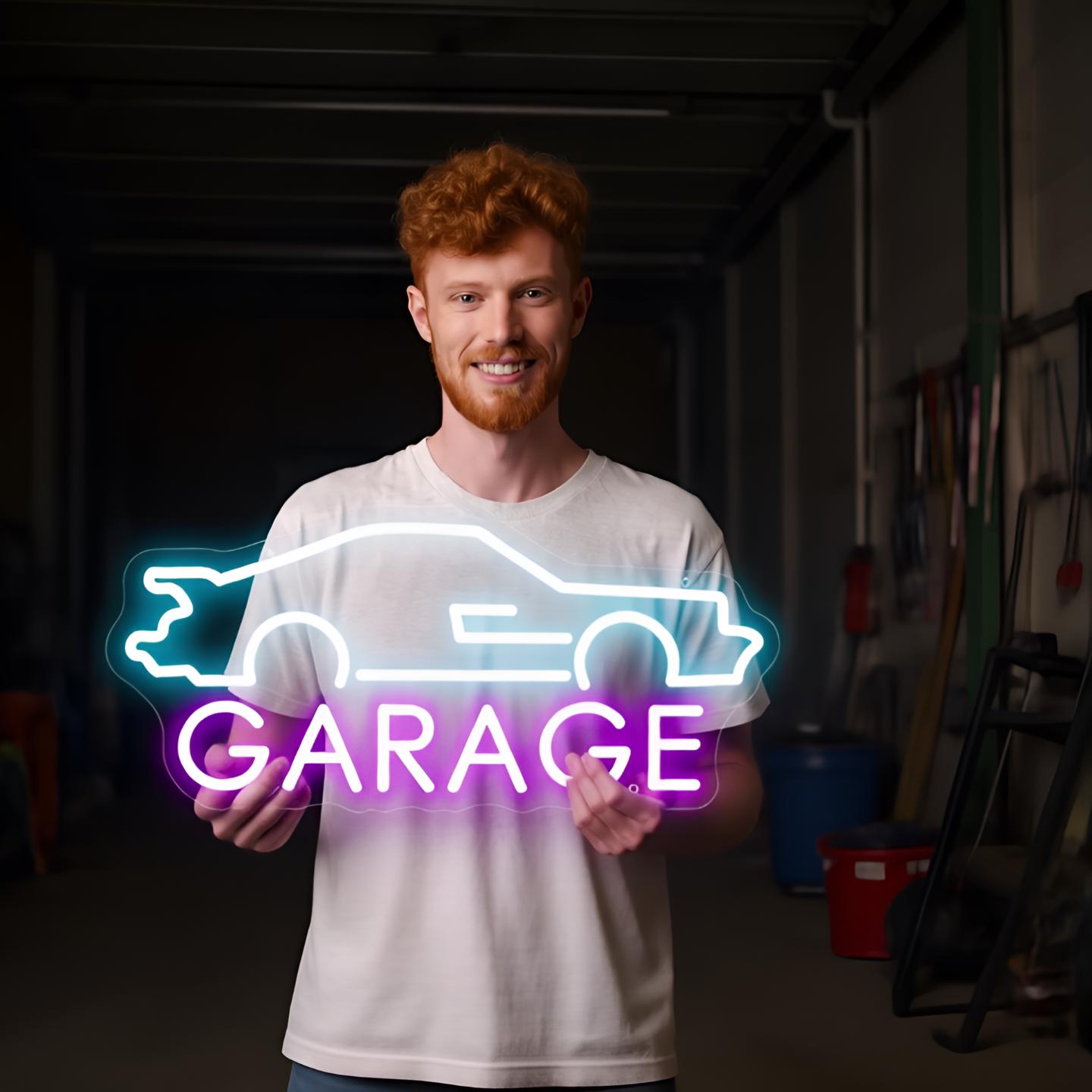 Custom LED Neon Garage Sign – Car Logo Man Cave Wall Art, Auto Shop ...