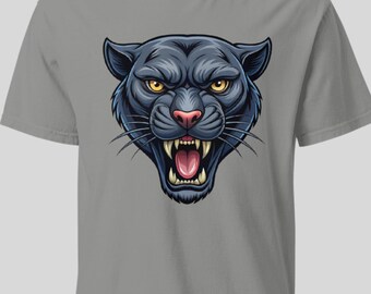 Vintage 90s Human-i-tees Black Panther T-shirt Size XL Big Face