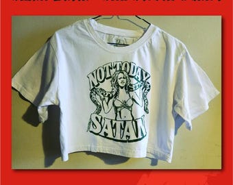 Original Hand Silk Screened T-Shirt, Not Today Satan Britney Spears, Chasing Rabbits Graphic Tee