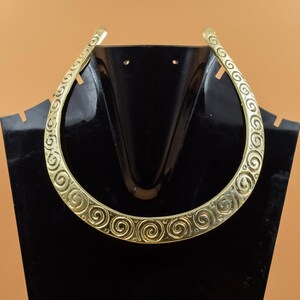 Handmade Brass Tribal Collar Necklace – Engraved Boho Choker, Spiritual Festival Jewelry, Ethnic Statement Torque by GyarsiGiftShop