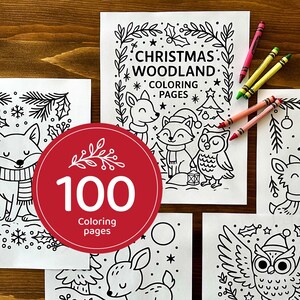Julmålarbok: 100 skogsdjursdesigner (digital nedladdning)