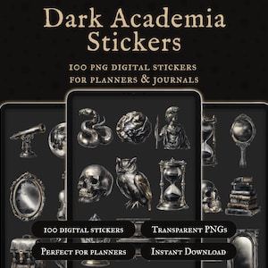 Dark Academia Digitale Stickers voor GoodNotes