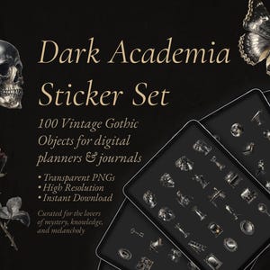 Dark Academia Digitale Stickers voor GoodNotes