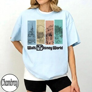 Retro Walt Disney World-skjorta, vintage Magic Kingdom Epcot Hollywood Studios Animal Kingdom-skjorta, matchande Disneyworld-tröja för familjesemester bild 3