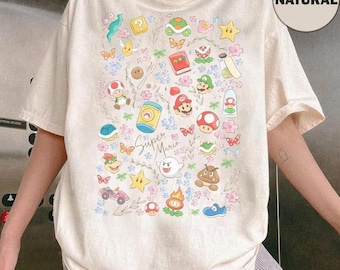Vintage Super Mario Icon Coquette Bow Floral Shirt, Best Day Ever Tee, Super Mario Tee, Unviversal World Trip Tee Universal Studios Tee