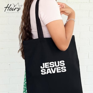 Jesus Tote Bag Christian Canvas Bag Bible Verse Bag Faith-Inspired Gift Inspirational Scripture Tote