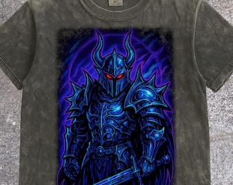 Dark Fantasy Knight Shirt, Y2K Aesthetics Shirt, Vintage 2000s Grunge Graphic Tee, Y2k Shirt, Retro Streetwear, Knight Dark Fantasy Tee