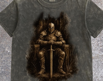 Y2k Dark Fantasy Knight T-Shirt, Vintage 2000s Grunge Graphic Tee, Y2k Aesthetics Shirt, Retro Streetwear tee, Knight Dark Fantasy Shirt