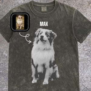 Custom Vintage Dog T-Shirt, Retro Grunge Custom Dog Tee, Comfort Colors Shirt, Personalized Retro Dog Photo Tee, Vintage Custom Pet Shirt
