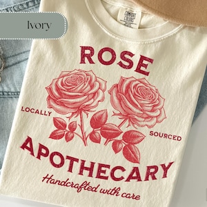 Rose Apothecary Shirt, Schitt Creek Tee, Rosebud Motel T-Shirt, Handcrafted with Care, Moira Rose Shirt, David Rose Shirt, Schitt Creek Gift