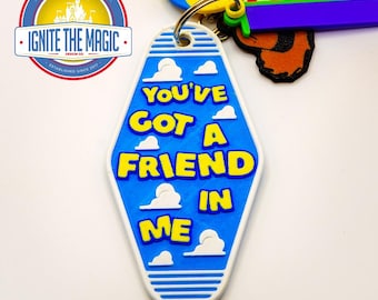 You've Got a Friend in Me Keychain Vintage Hotel Key tag