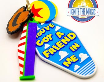 You've Got a Friend in Me Keychain Vintage Hotel Key tag