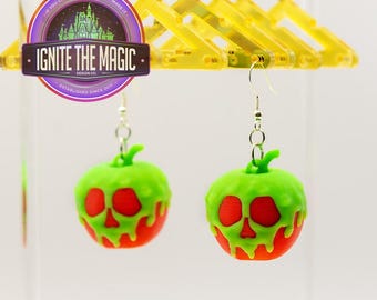Glow in the Dark Poison Apple Earrings – Evil Queen Disneybounding, Halloween