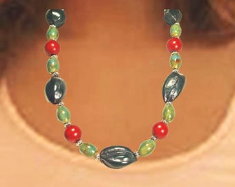 Kukui Nut Beaded Necklace, Bracelet, and Earrings