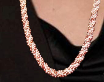 Crochet Rope Necklace | Beadwork Necklace| One Earring Set