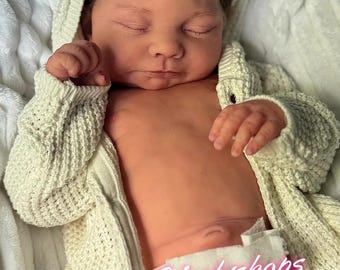 Bebê Reborn de 56 cm (22") em Silicone Macio, Feita à Mão, Recém-Nascida Realista, Boneca Colecionável de Arte, Ideia de Presente de Aniversário