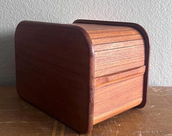 Vintage Kalmar Designs Teak Recipe Box - - MCM Danish Modern Style