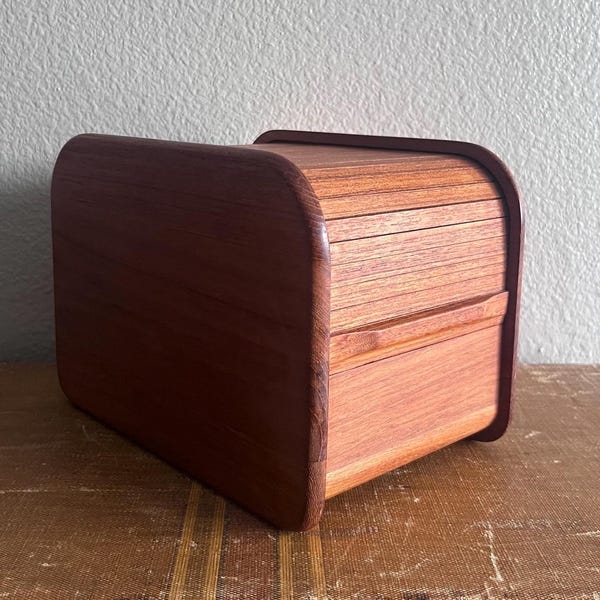 LAST CHANCE 22 PERCENT off ends May 8. Vintage Kalmar Designs Teak Recipe Box - mcm Danish Modern Style