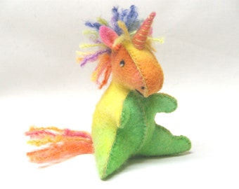 UNICORN pattern - instant download sewing pattern for Waldorf style toy Unicorn using felt and wool, felt toy, DIY plushie