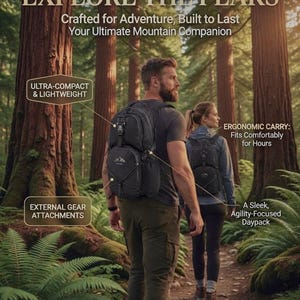 Denali 23L Hiking Backpack: Lightweight, Water-Resistant, Daypack with Quick-access shoulder strap phone pocket