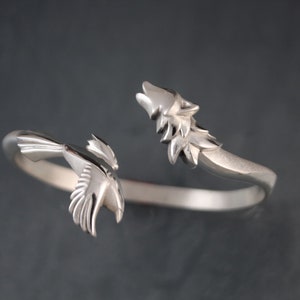 wolf and magpie  bracelet , gemstone and diamond eyes