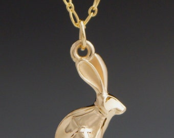 jack rabbit  pendant / charm  bronze