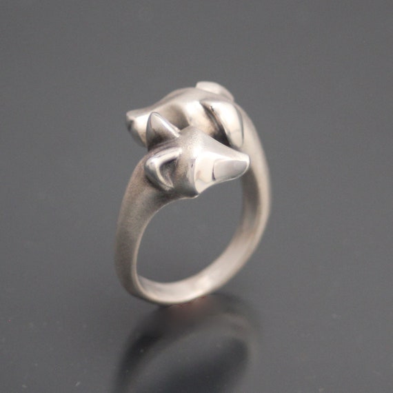 fox and hound ring silver