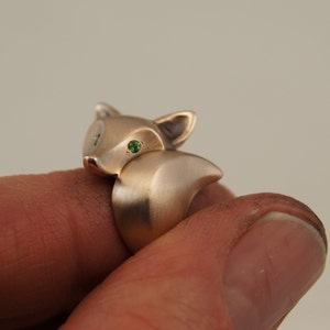 Fuchs Ring. Bronze , wählen Sie Ihre Augenfarbe