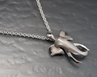 bull elephant pendant , silver