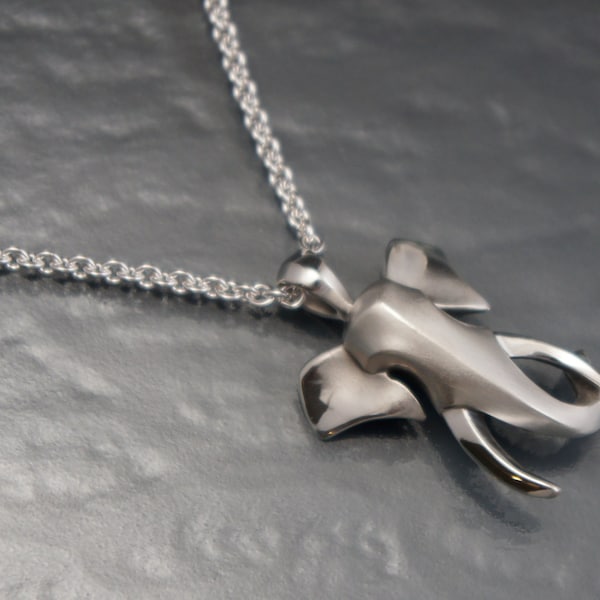 Colgante de elefante toro, plata