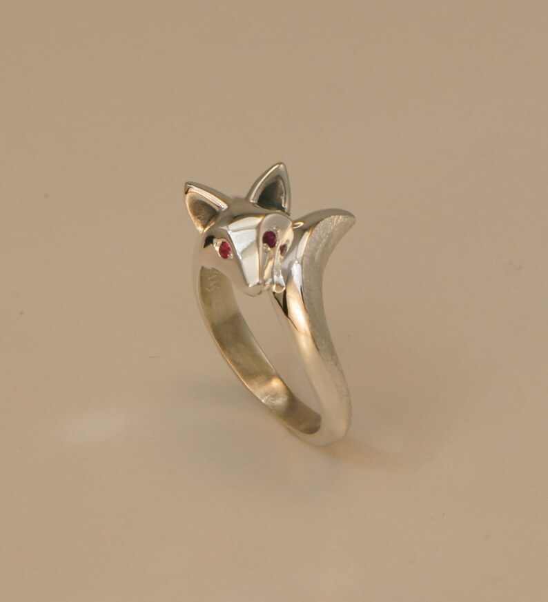 Bague de bébé renard. Argent, choisissez la couleur de vos yeux image 3