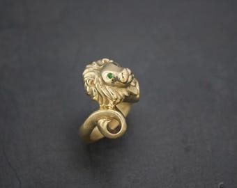 safari lion . bronze ,with colored stones