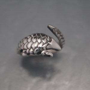 Pangolin Ring Silver Etsy