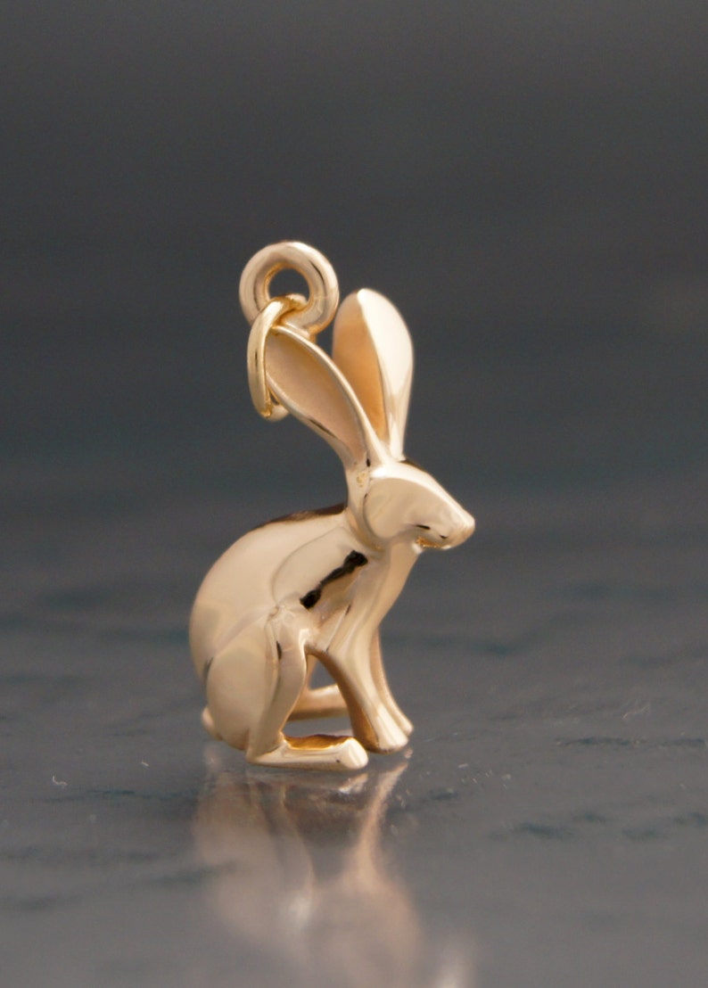 Jack Rabbit Pendant / Charm Bronze Etsy