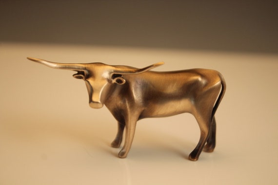 Hand Finished Bronze Longhorn Figurine, Limited Edition
