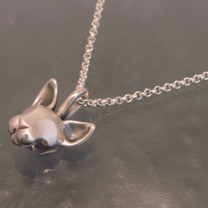 sphynx cat pendant with sterling  2.3 mm silver chain