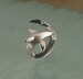 hammerhead ring , silver.  gem eyes 