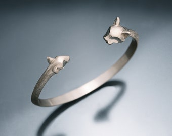 cat and mouse  bracelet    silver